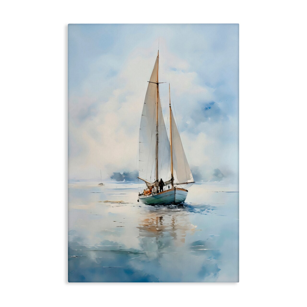 Stupell Industries Clouded Ocean Waves Sailboat Canvas Wall Art, design by LSR Design Studio
